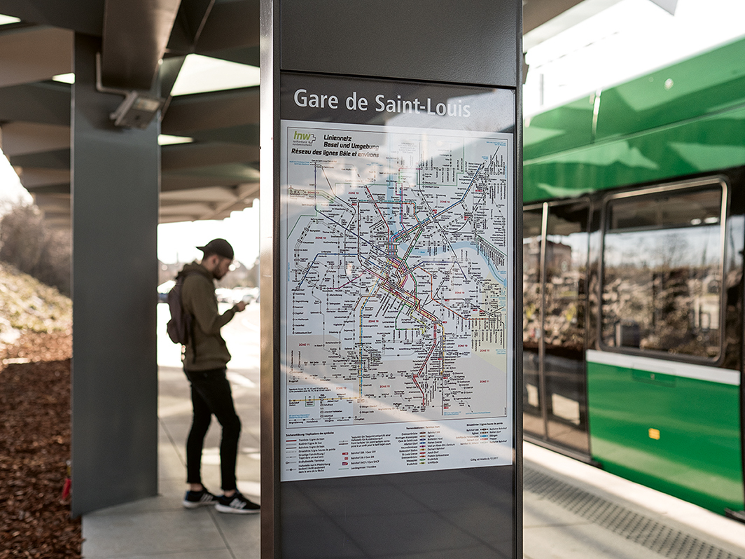#caption0 Linie 3: Tramersatz Burgfelderhof – Gare de Saint-Louis (2. bis 13. August 2021)