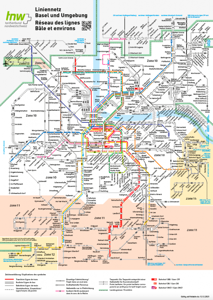 Basel Zone Liniennetz – Basler Verkehrs-Betriebe