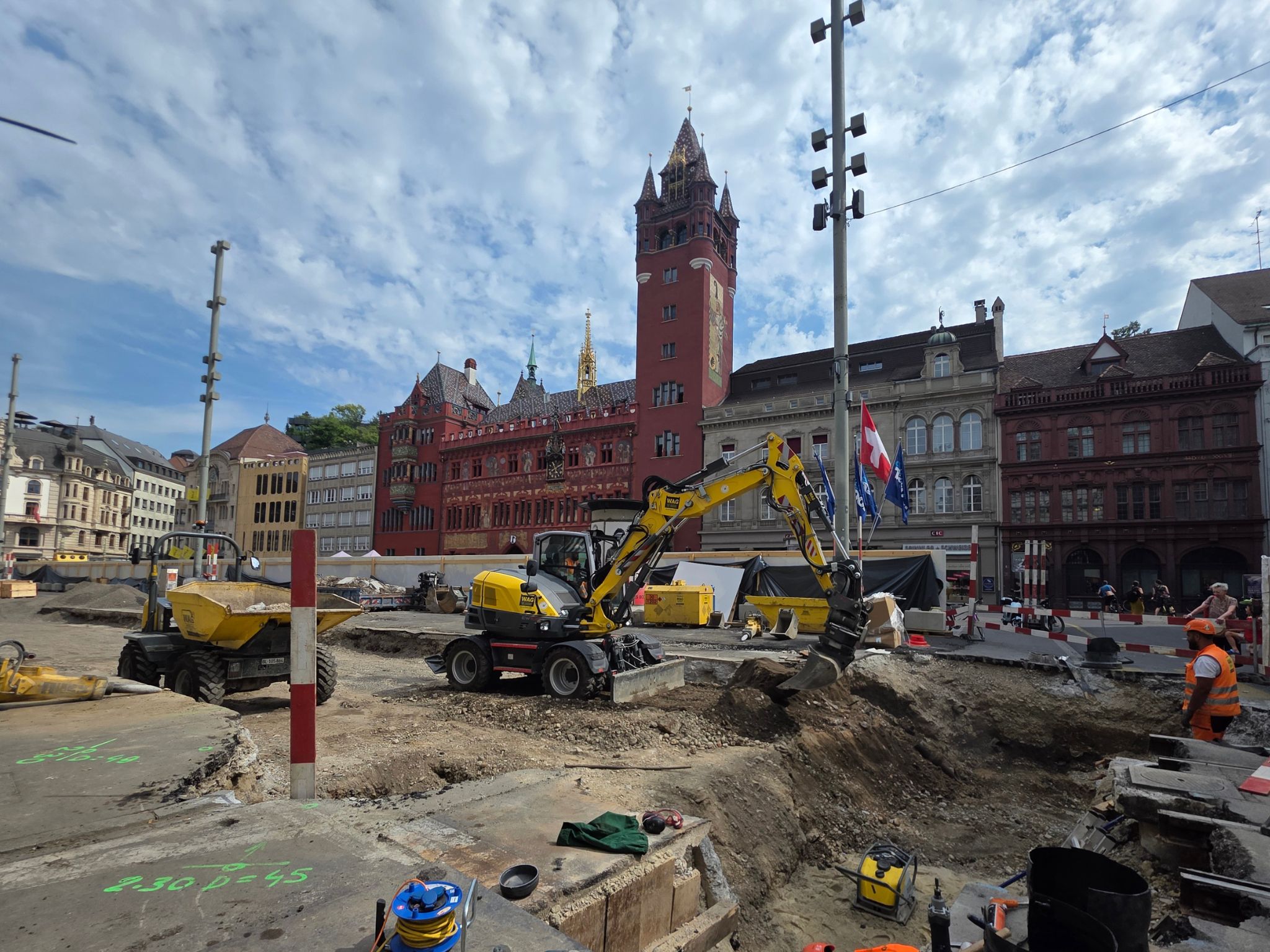 Bauarbeiten Marktplatz: Umleitungen bis und mit 6. September 2026